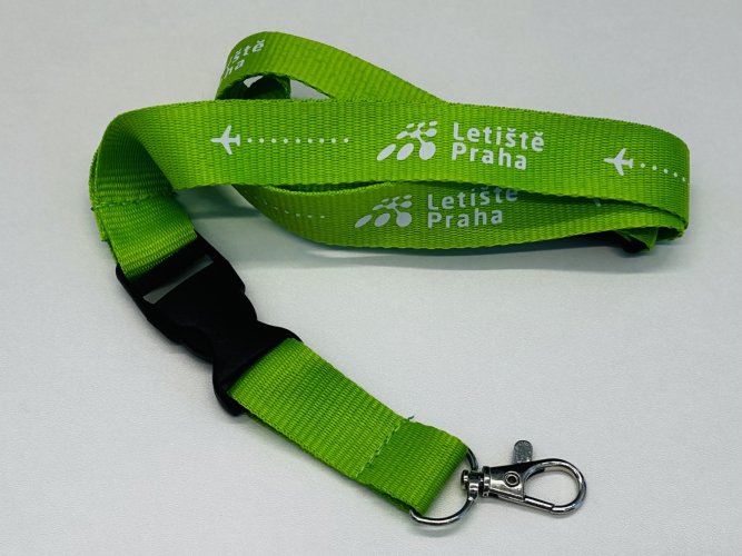 Lanyard Letiště Praha - Barva: Světle modrá