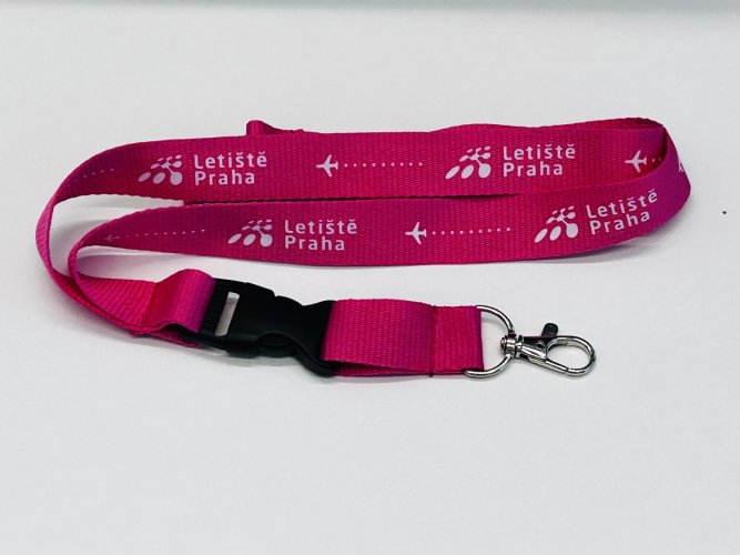 Lanyard Letiště Praha - Barva: Světle modrá