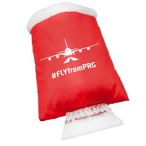 Škrabka na led s rukavicí - Barva: Červená