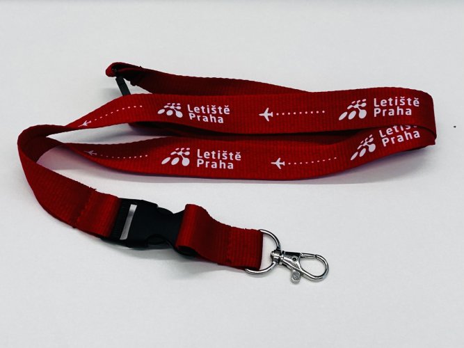 Lanyard Letiště Praha - Barva: Světle modrá
